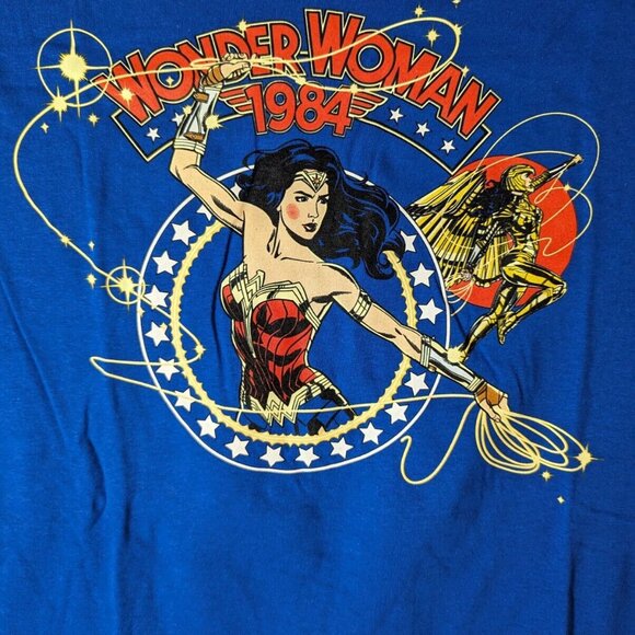 Loot Wear Tops - Loot Wear Mens Blue Wonder Woman 1984 Graphic Tshirt Short Sleeve Crew Neck 3XL